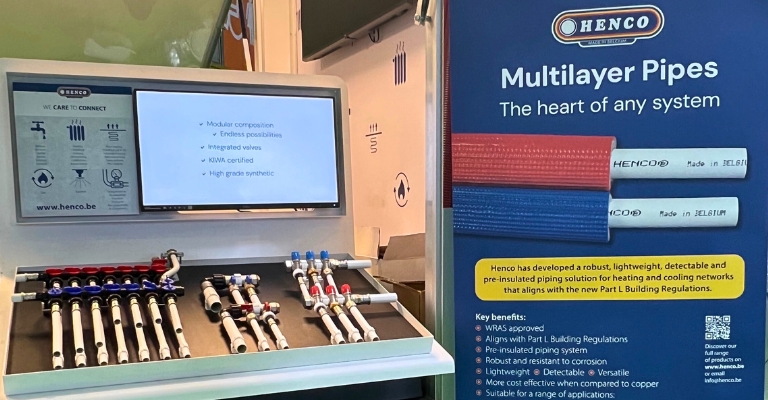 Henco multilayer pipes stand at Installer Show 2024